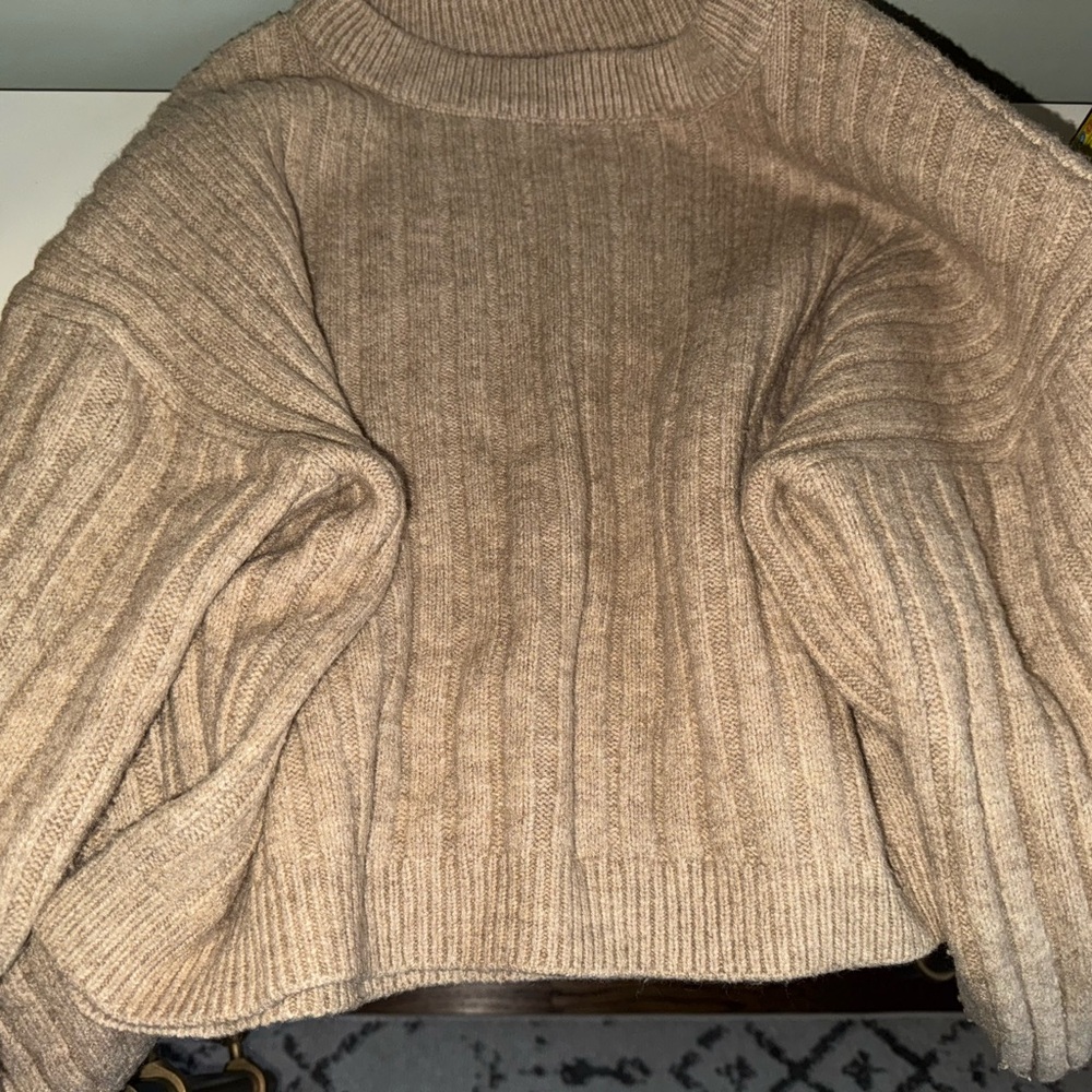SOLD Dynamite Beige Ribbed Sweater - Picture 2 of 2